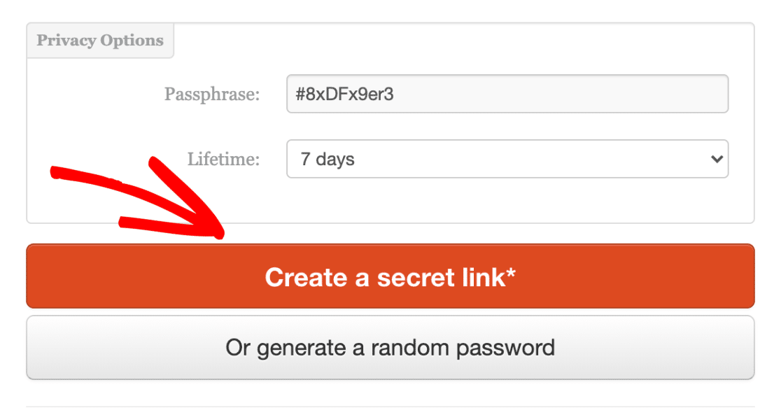 Create a secret link
