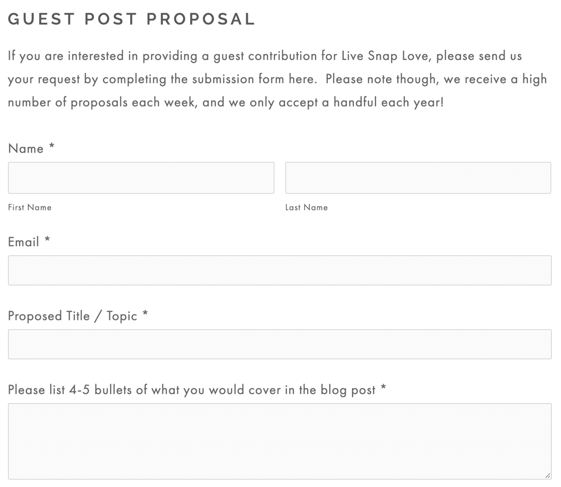 Guest post proposal form