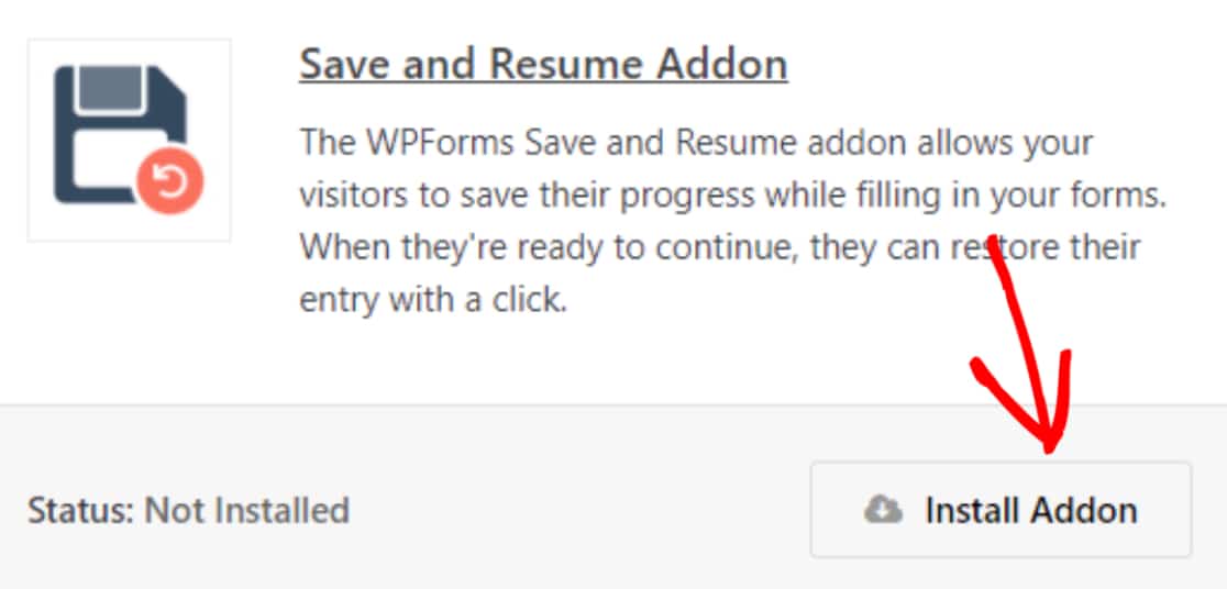 install the save and resume addon link to save wordpress form progress