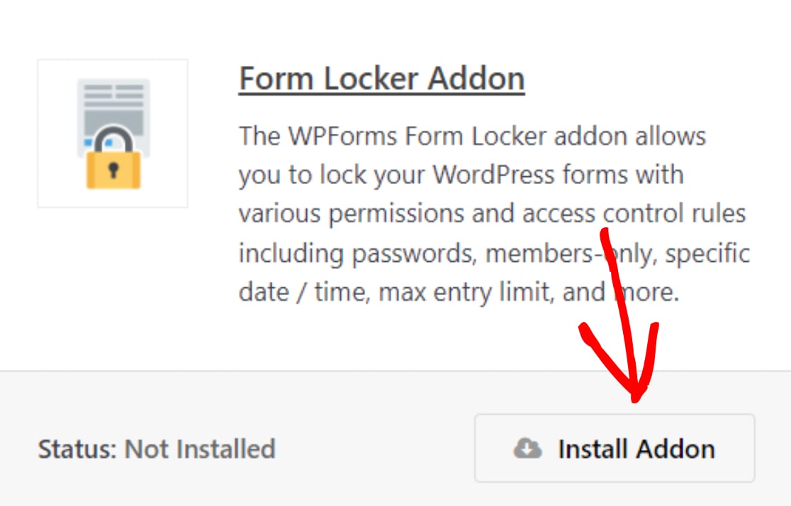 form locker addon to create password protected form