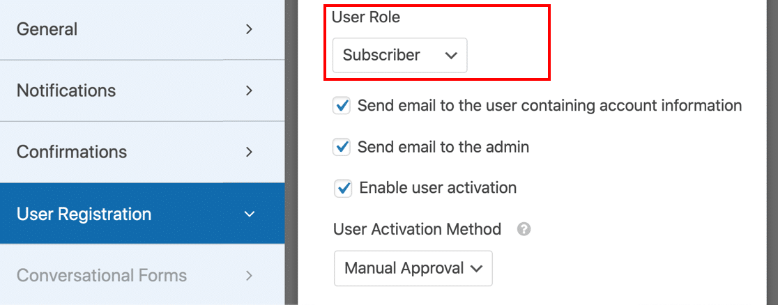 Set the default role to Subscriber in a custom user registration form