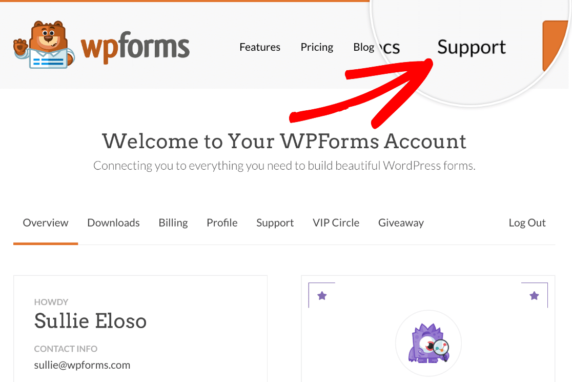 Support link WPForms