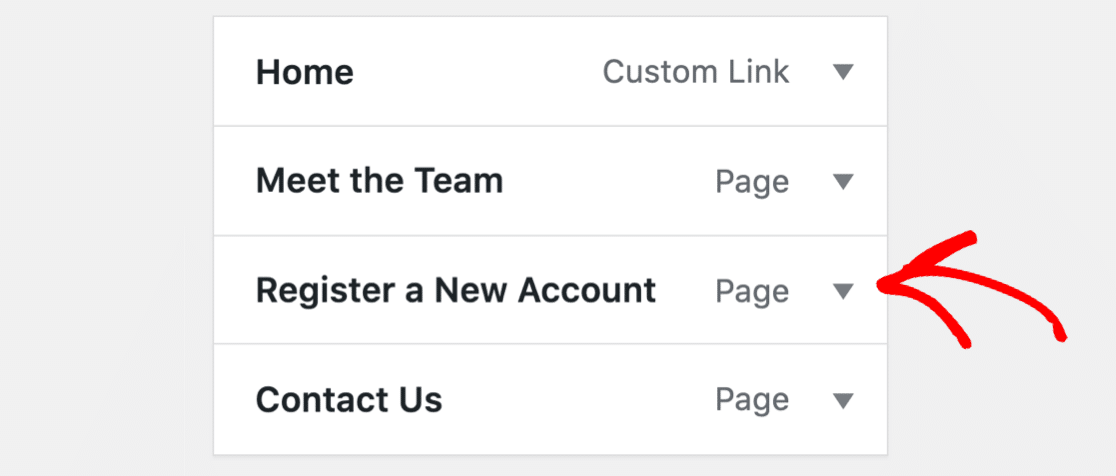 Add user registration page to WordPress menu