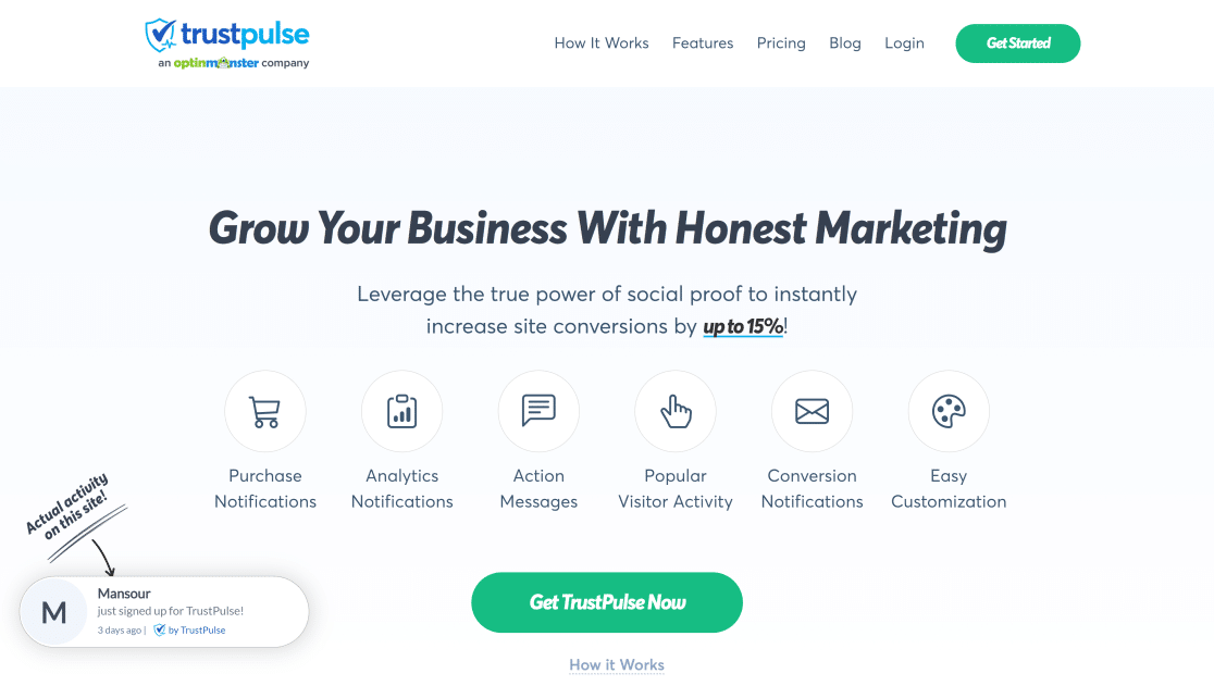 TrustPulse social proof