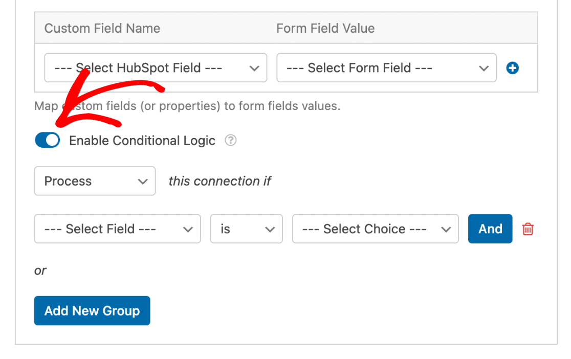 Enable conditional logic