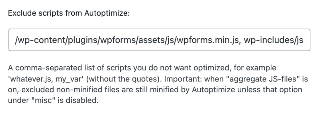 Exclude scripts from Autoptimize