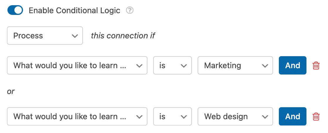 HubSpot addon conditional logic