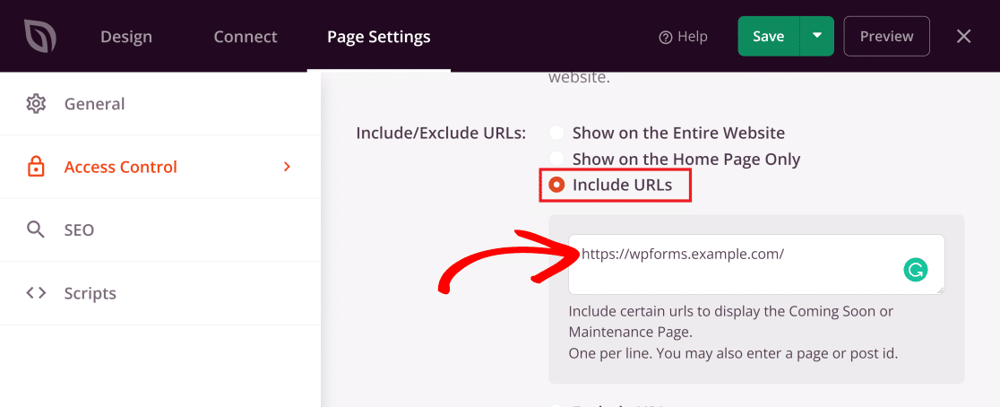 Include URLs