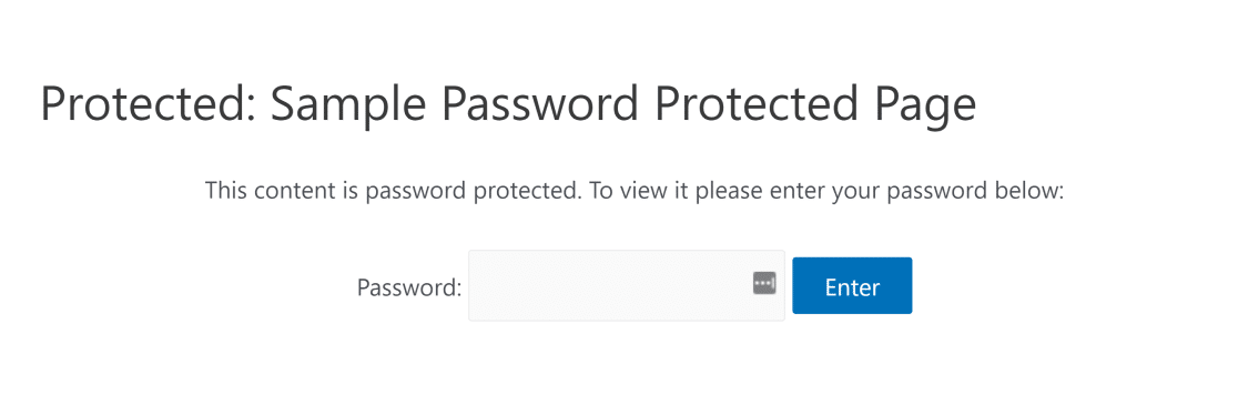 Sample password protected page