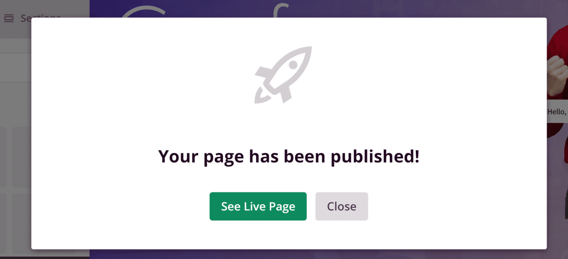 See live page button