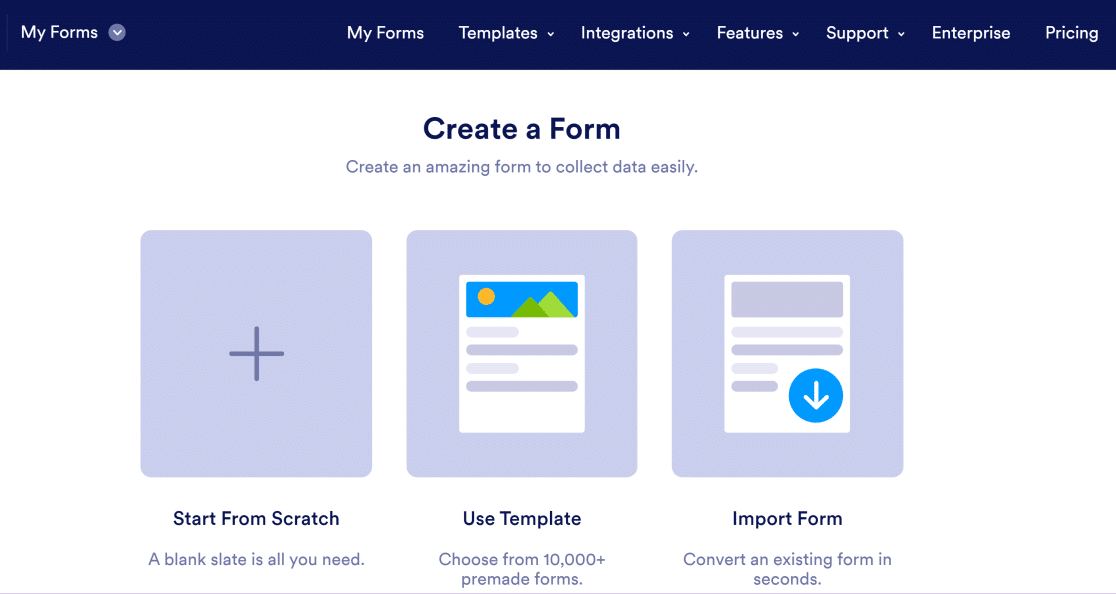 Jotform create new form