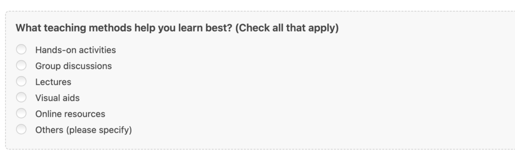 Question about teaching methods