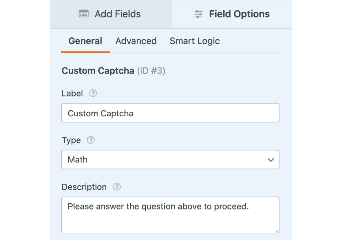 The Custom Captcha fields in WPForms