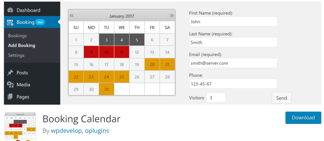 Booking calendar