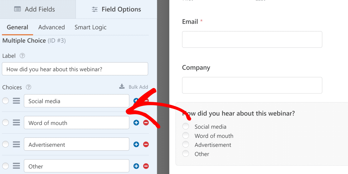 Form field options 