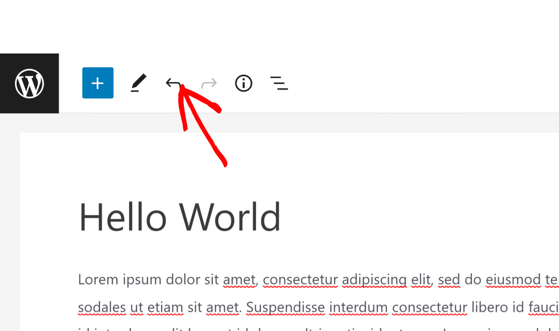 Undo button wordpress