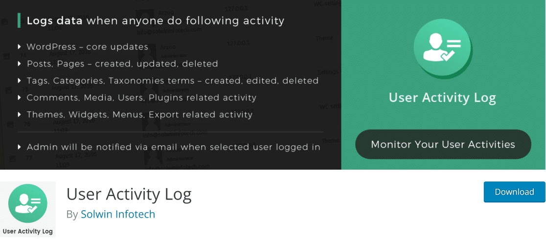 user activity log