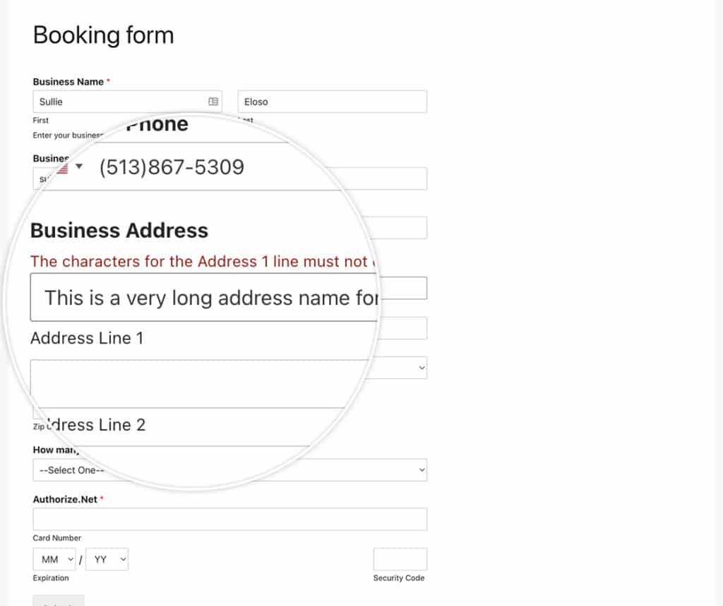 How to Add Address Field Validation For Authorize.net