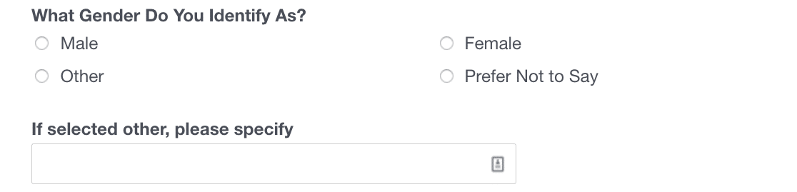 Gender demographic question