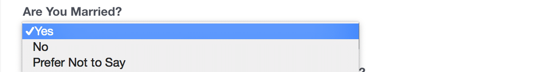 Marital status demographic question