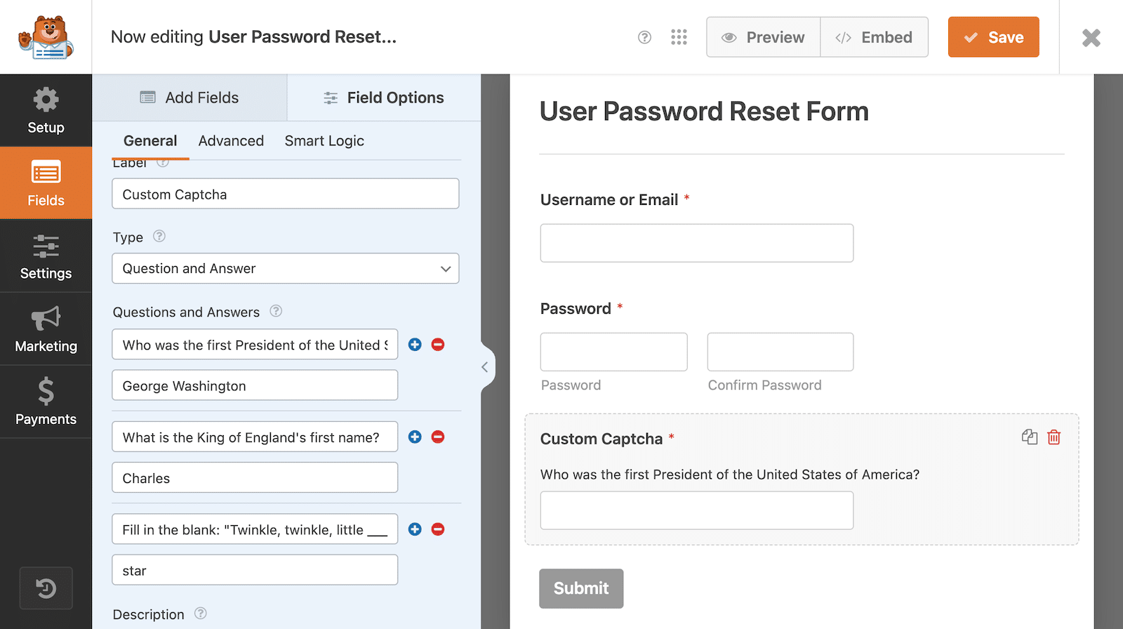 Use a custom question and answer Captcha on your WordPress form. 