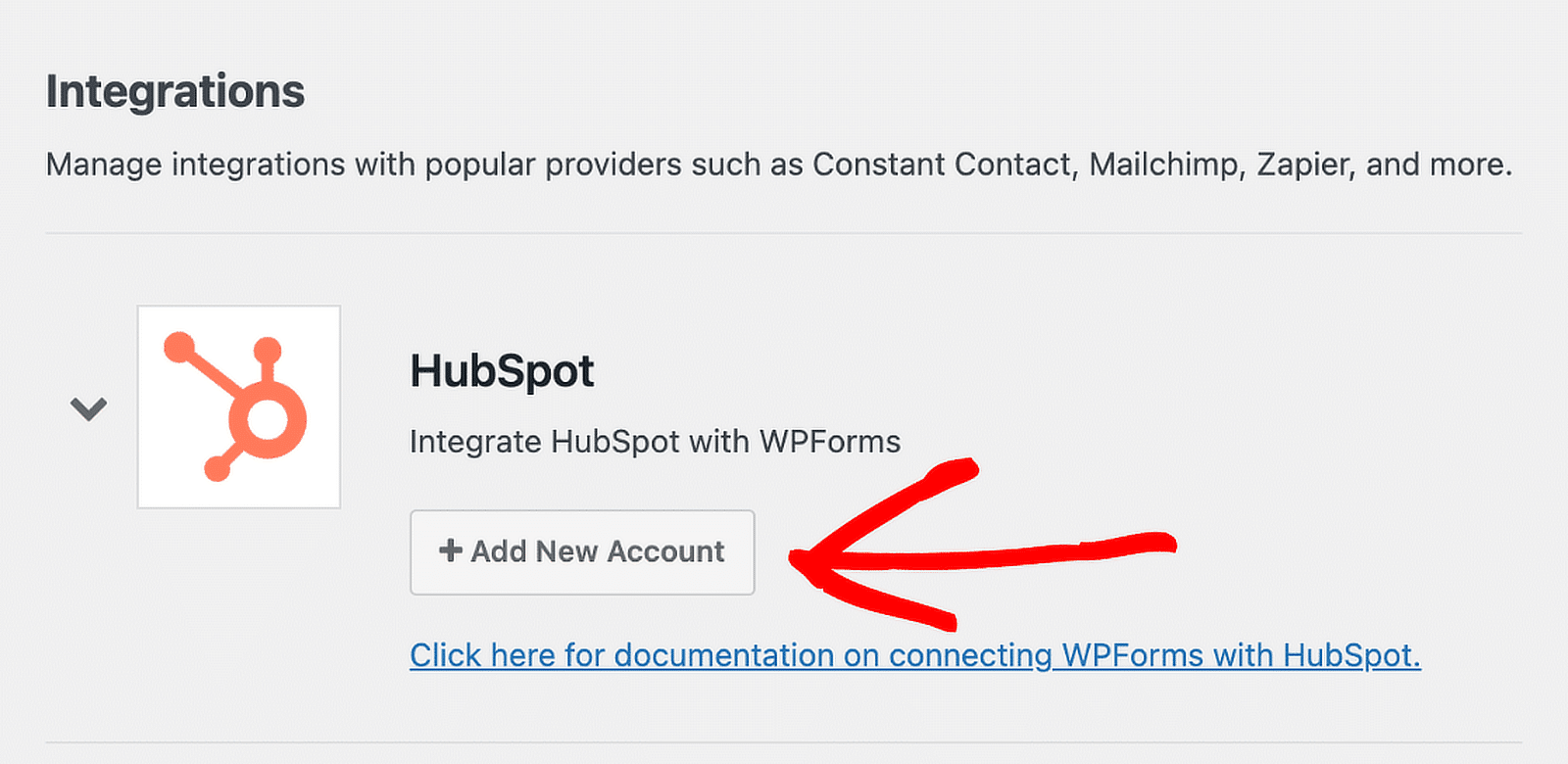 add new account hubspot