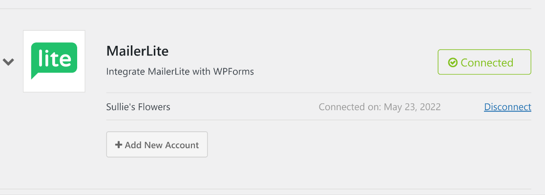 MailerLite connected