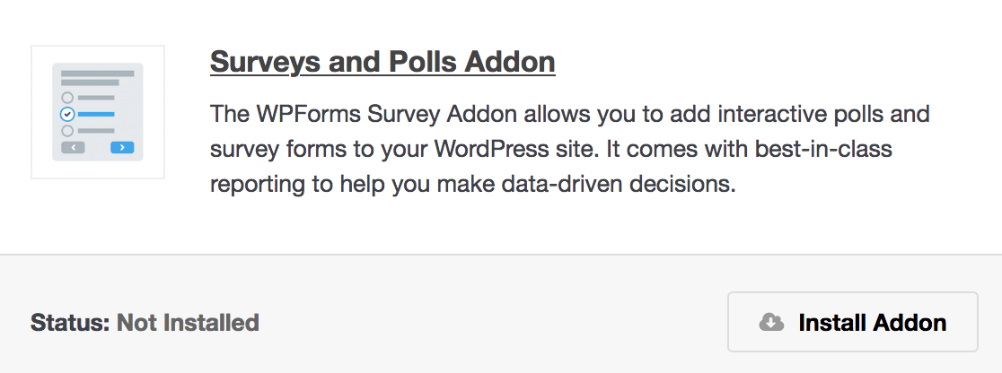 Install WPForms 'Surveys and Polls' Addon