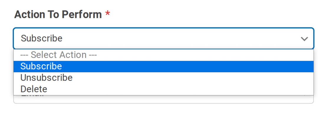 Choosing an action perform