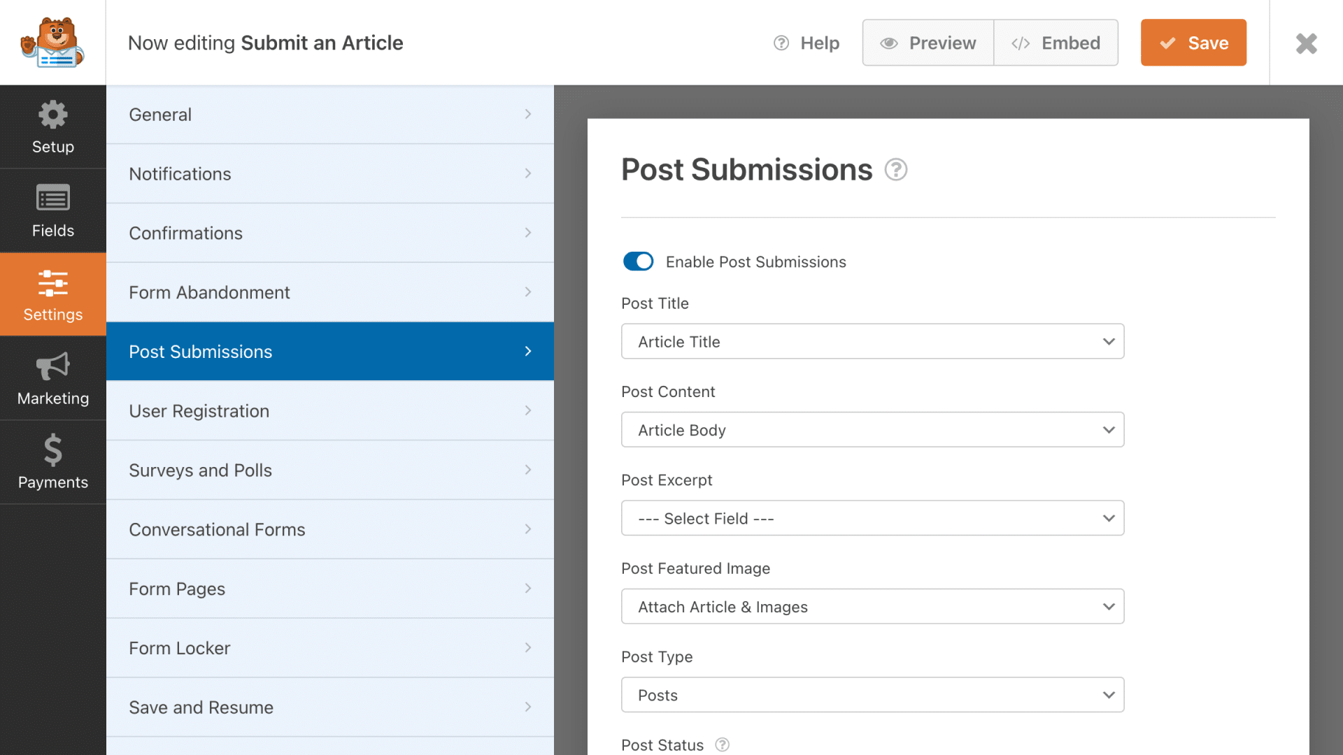 WordPress Post Submissions