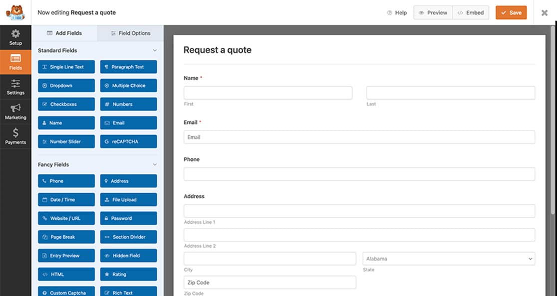 to begin, create your form and add at least one date picker field