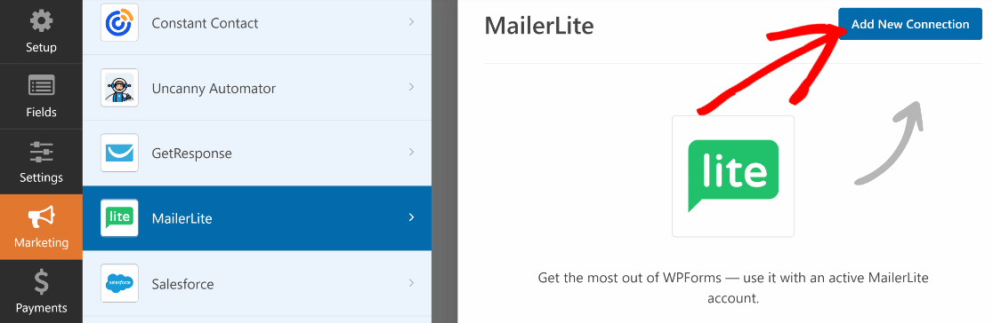 Add mailerlite connection