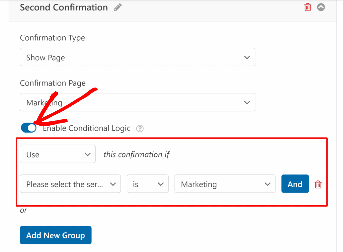 Conditional confirmation