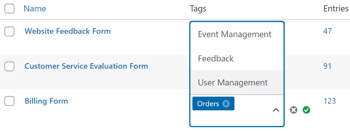 assign a form tag