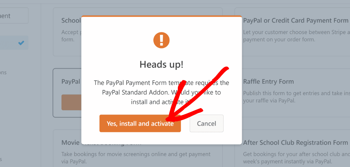 Install PayPal standard addon