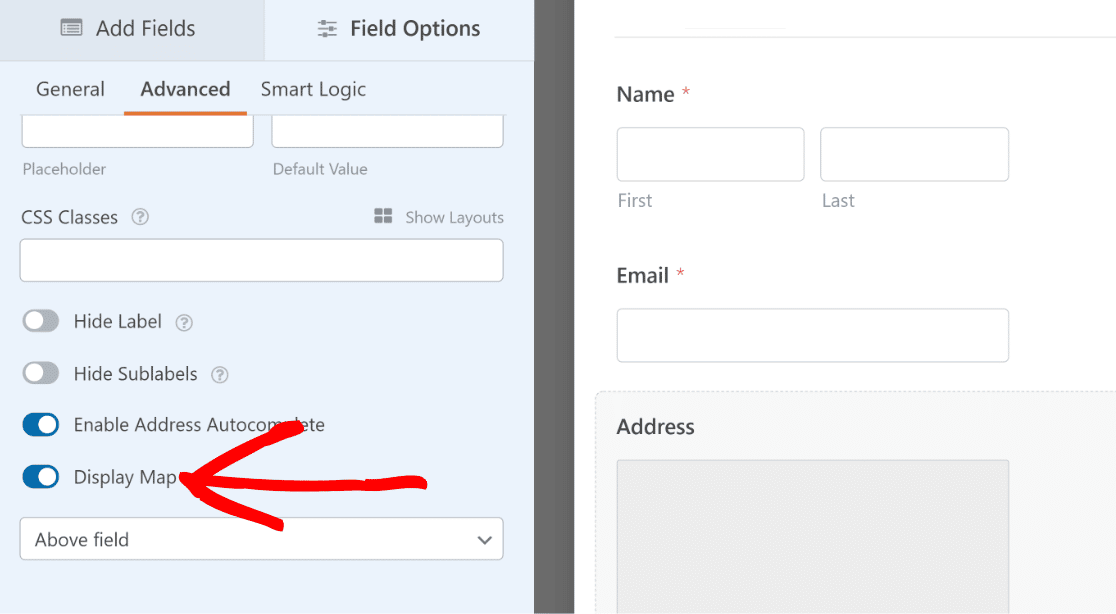 Map display settings