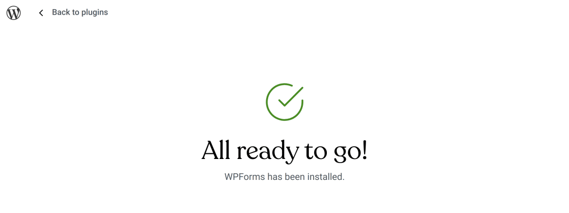WPForms just installed.