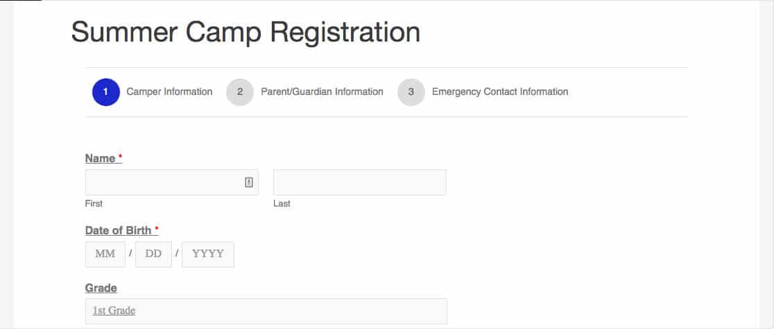 WPForms' progress bar circle style