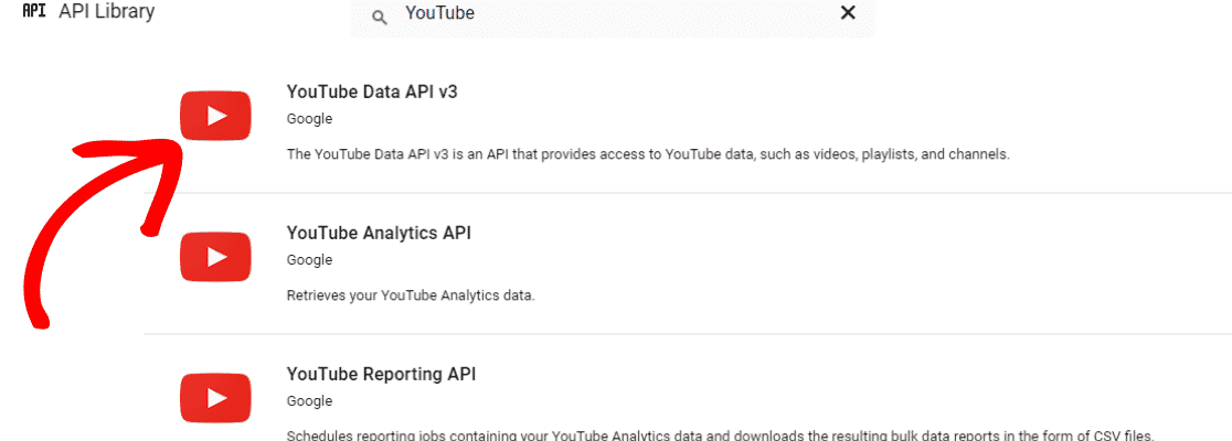 Select YouTube API DATA V3