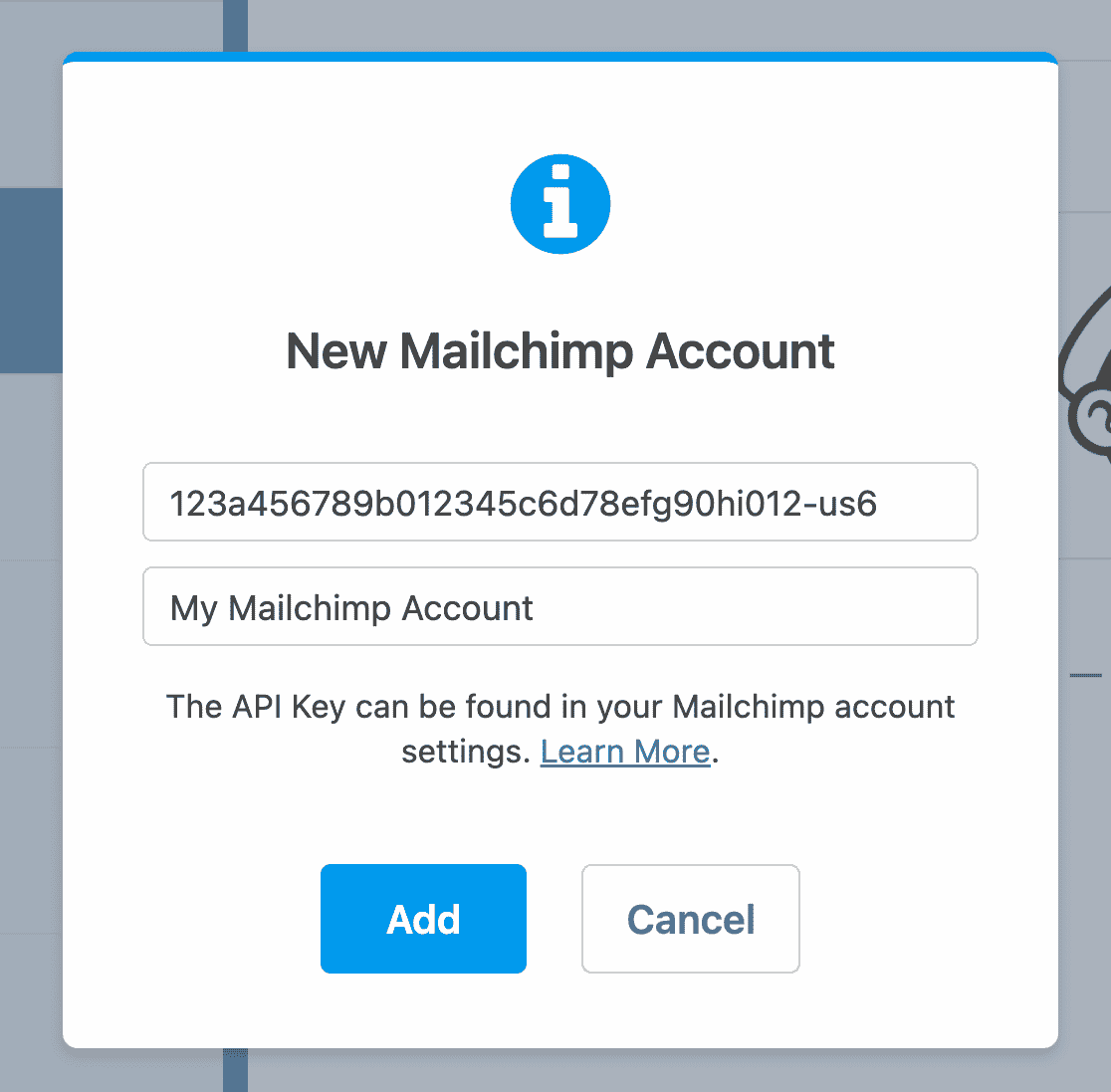 Adding your Mailchimp API key