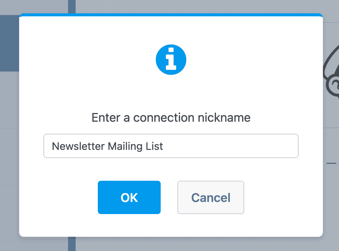 Adding a nickname for your form's Mailchimp connection