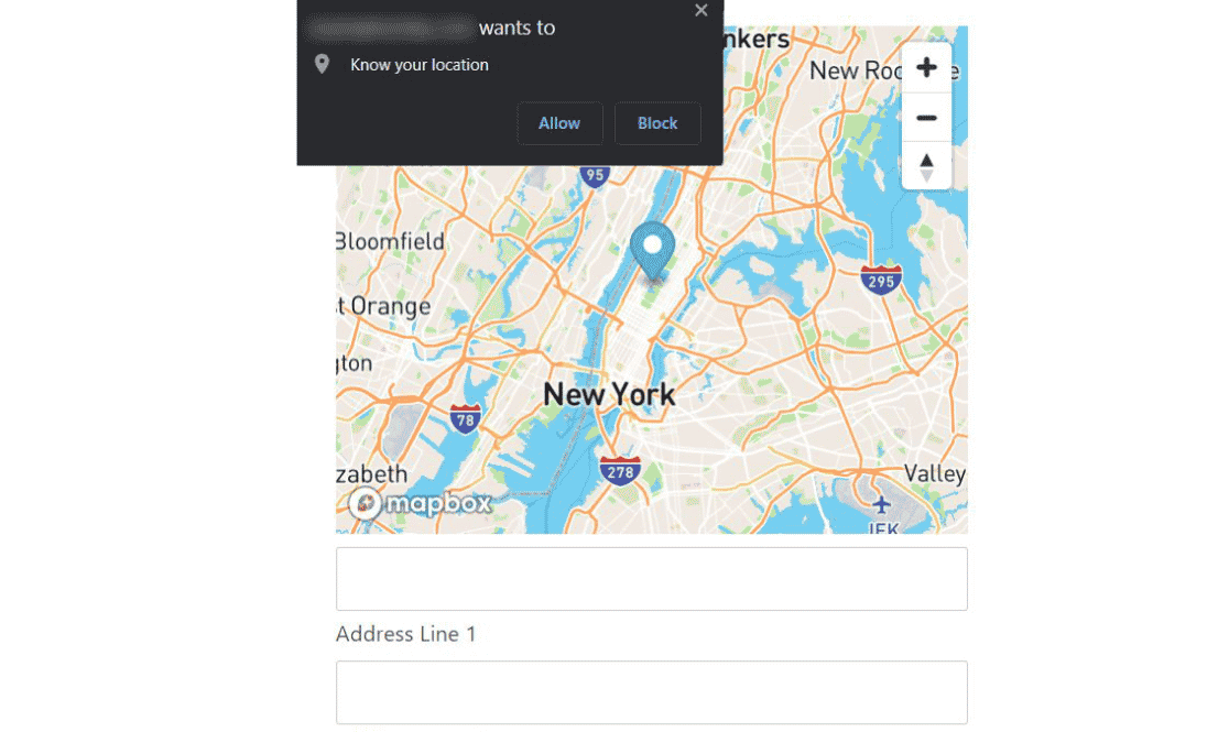 Browser permission for geolocation data
