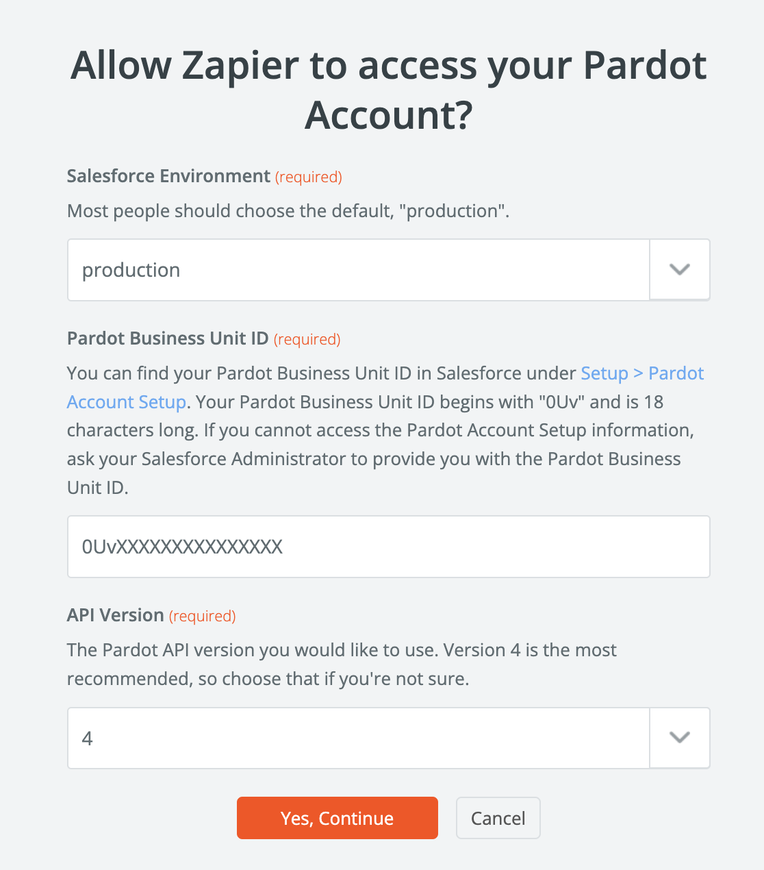 Allowing Zapier to access your Pardot account