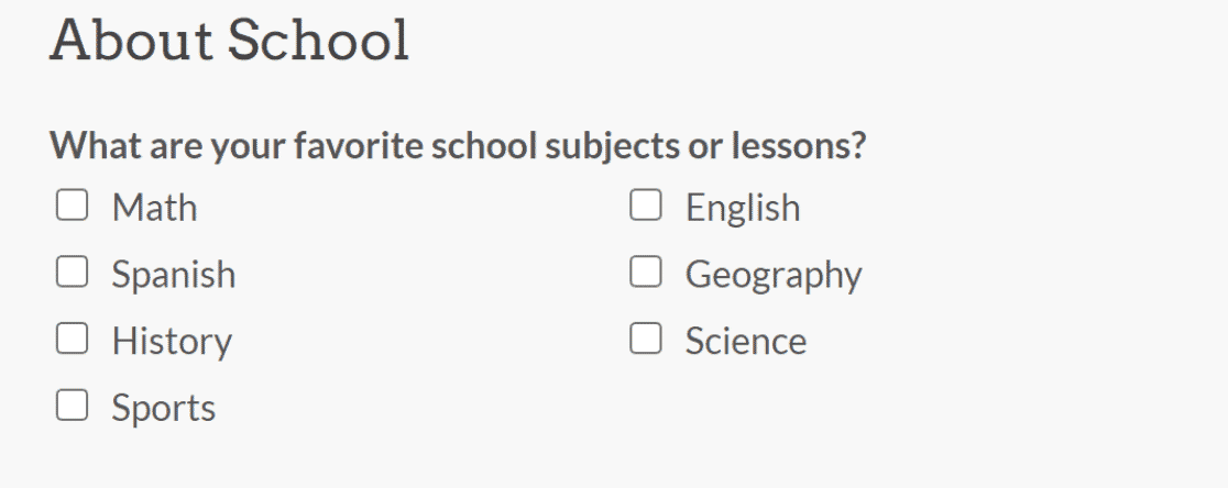 The WPForms Checkboxes field