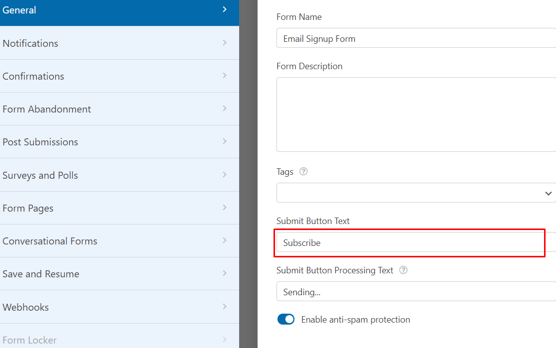 customizing form template