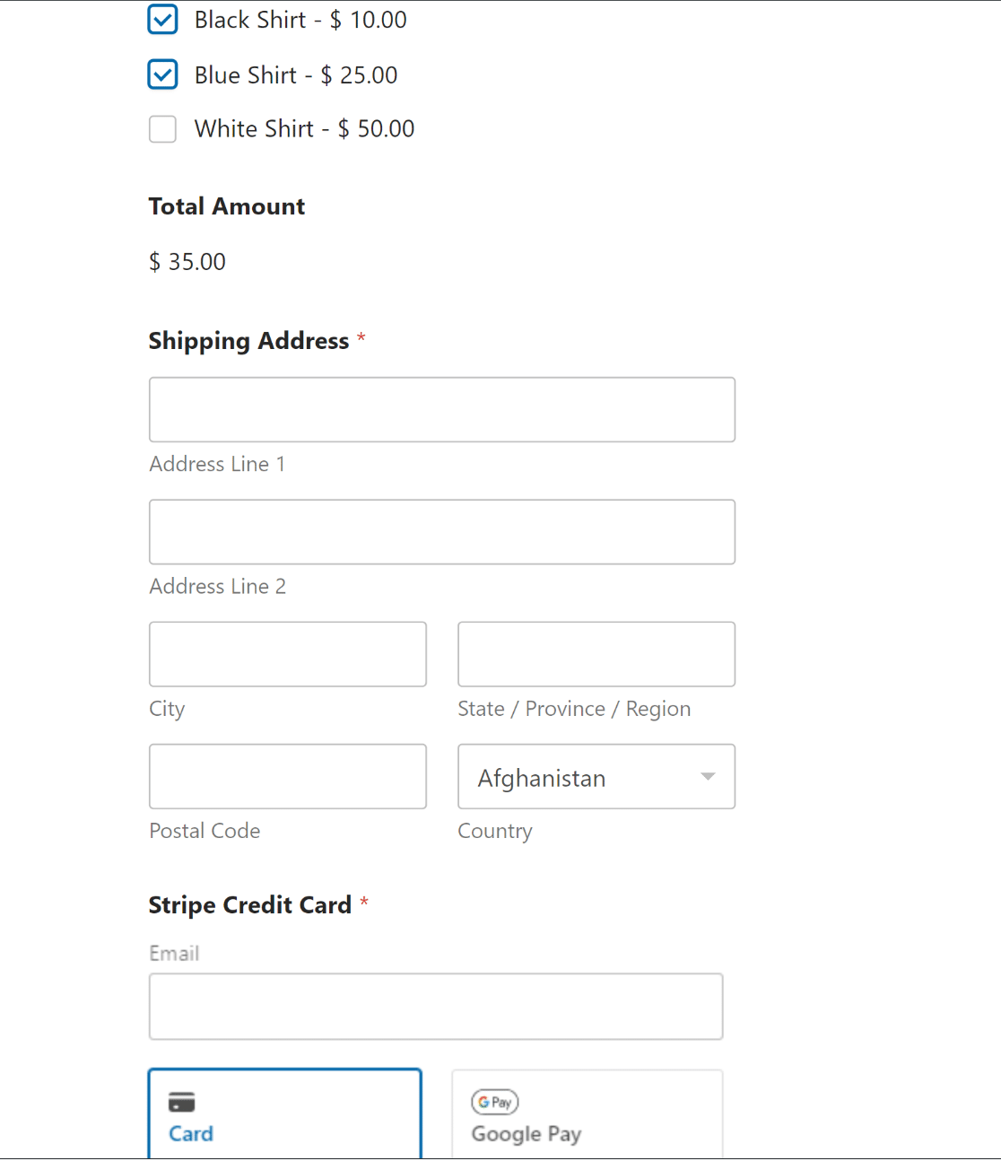 Order form published
