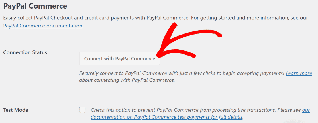 PayPal commerce integration setup