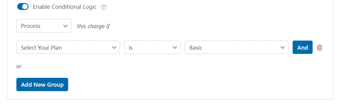 Recurring payment conditional logic