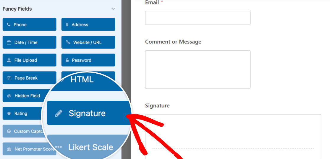 Adding a Signature field to a form