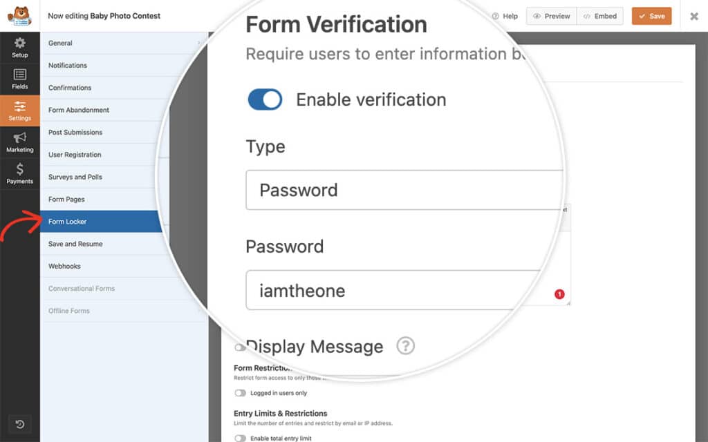 how-to-make-the-form-locker-password-non-case-sensitive